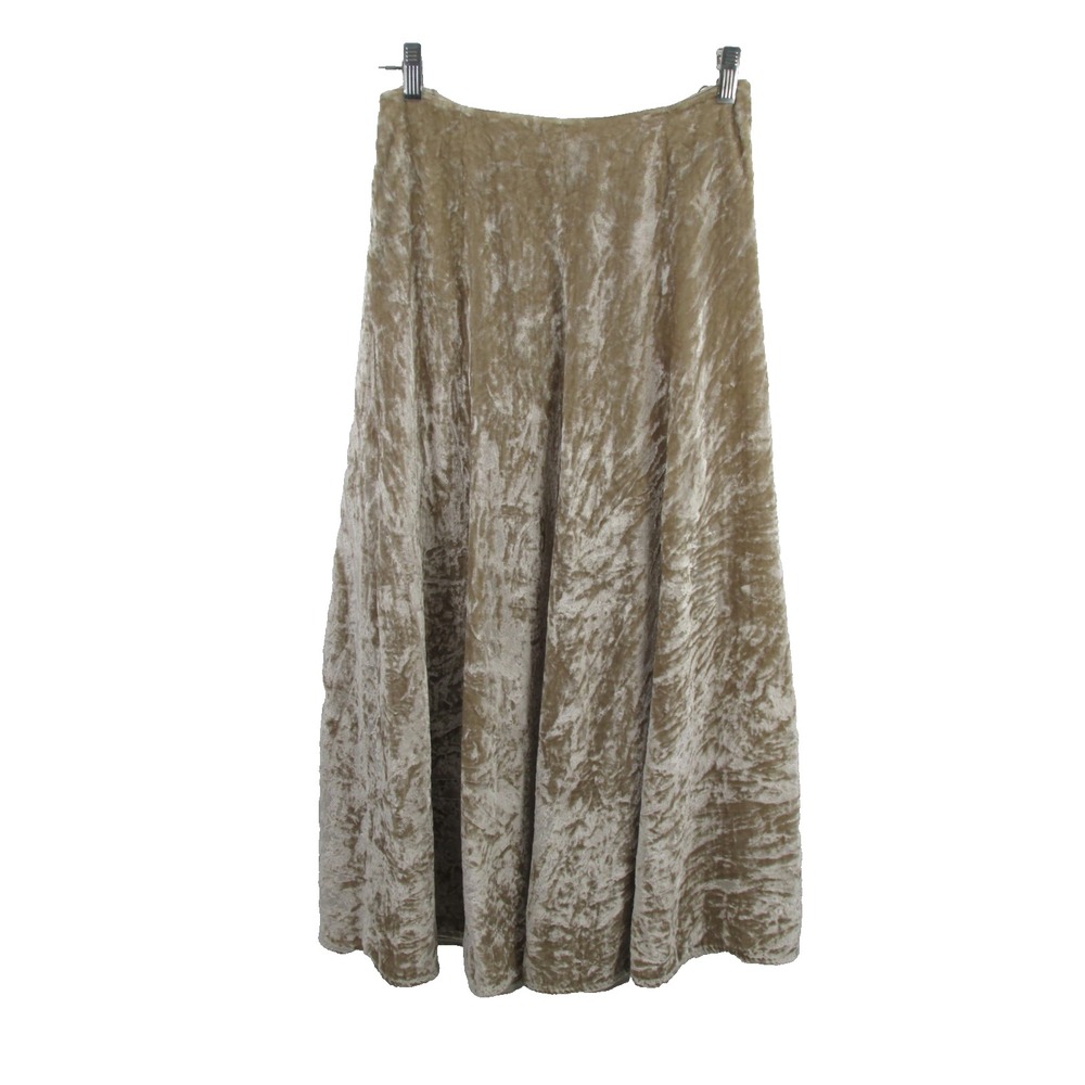 HOUSE OF HARLOW Maxi Velvet Flare Skirt Women 26 Ivory Soft Holiday Romance Boho